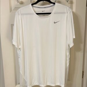 Nike Running Dri Fit Men's Classic White Tee with Mesh Sides and Back